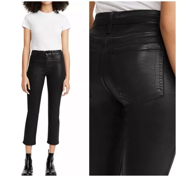 7 For All Mankind High waist Cropped Straight Jeans 26 - Picture 2 of 9